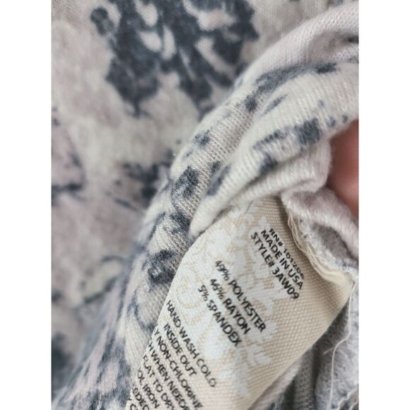 Soft Surroundings Top PXS Womens Wide Neck Long Sleeve Pullover Floral Multicolo - Picture 5 of 6